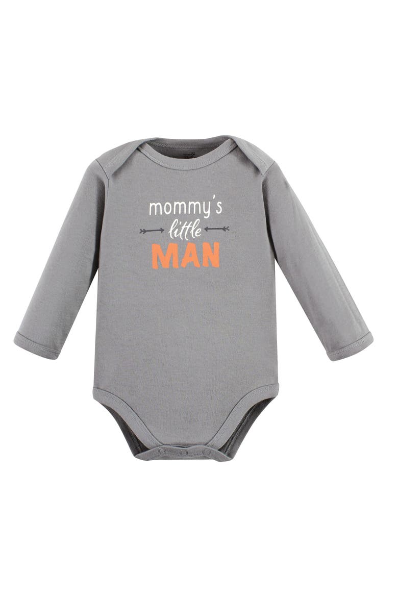 5pk Long Sleeve Organic Bodysuits, Alternate, color, Boy Woodland