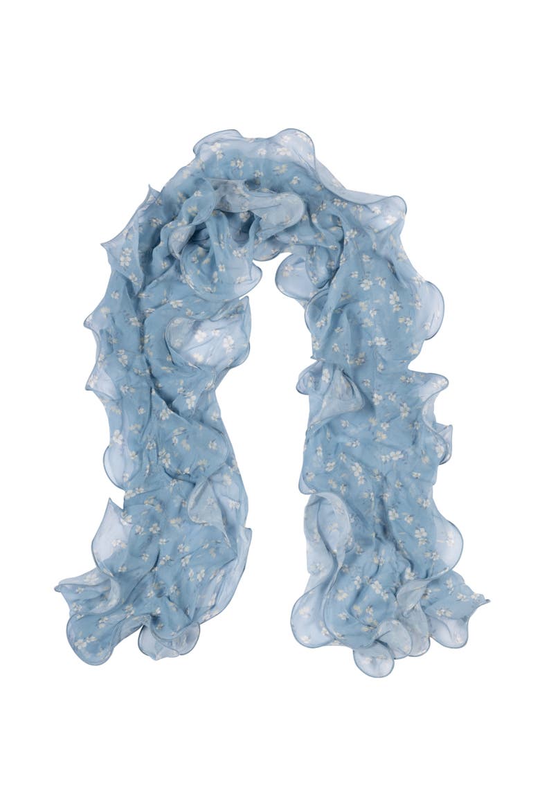 Floral Double Ruffle, Alternate, color, Blue