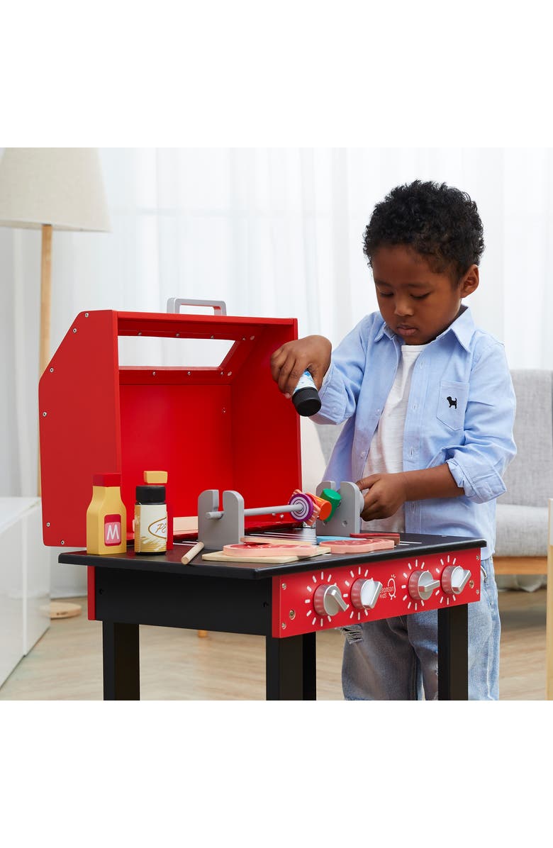 Teamson Kids Little Helper Play Grill, Alternate, color, Red