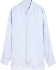Dries Van Noten Croom Stripe Cupro Button-Up Shirt