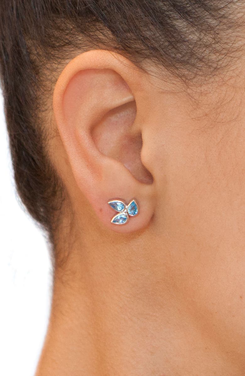 Anzie Micro Bouquet White Topaz Post Earrings, Alternate, color,