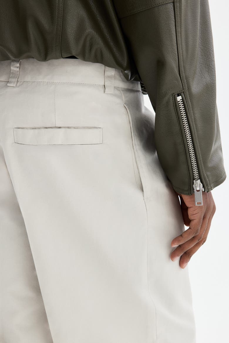 Relaxed Fit Cotton And Lyocell Tailored Trousers, Alternate, color, Light beige