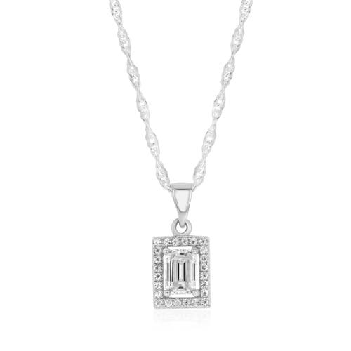 Donatello Gian Emerald Cut Moissanite Pendant Necklace In Metallic
