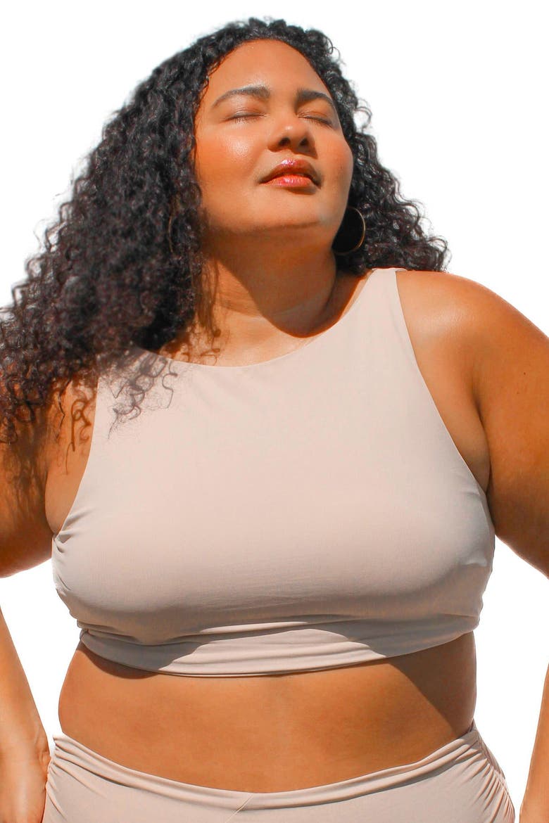 Moe Cropped Bikini Tank, Alternate, color, Cream
