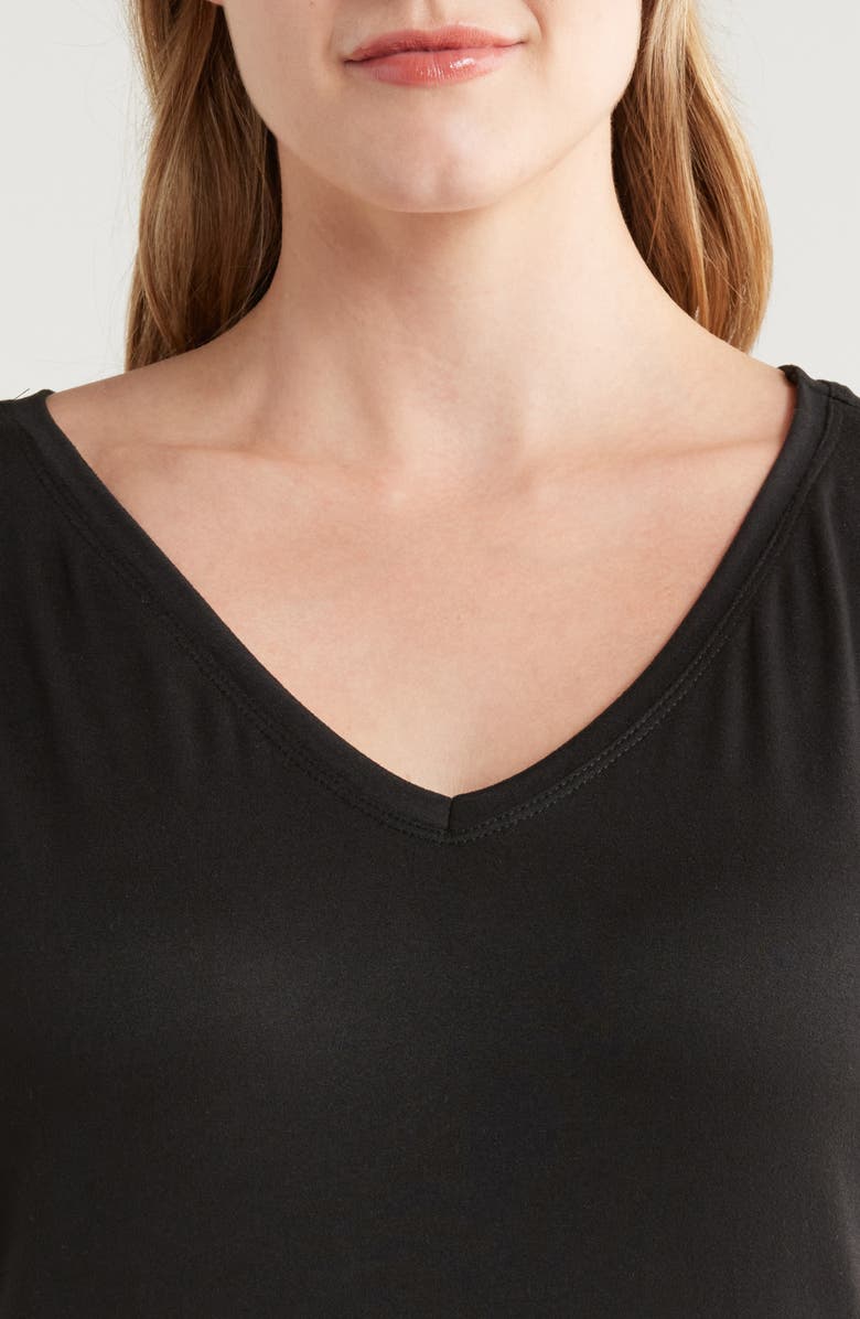 24seven Comfort Apparel Loose Fit Jersey T-Shirt Dress, Alternate, color, Black