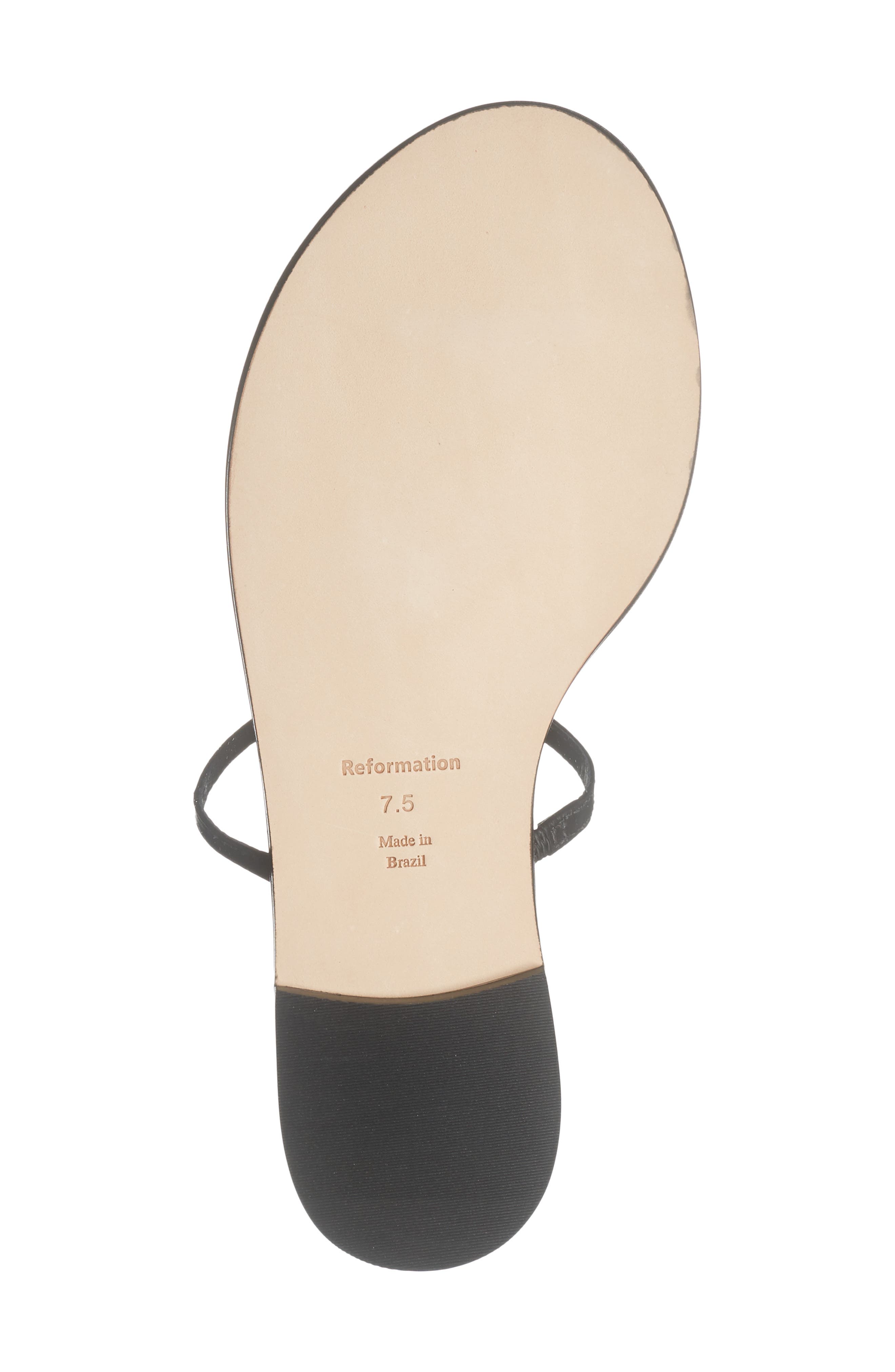 Reformation Cassandra Flat Sandal, Alternate, color, Black