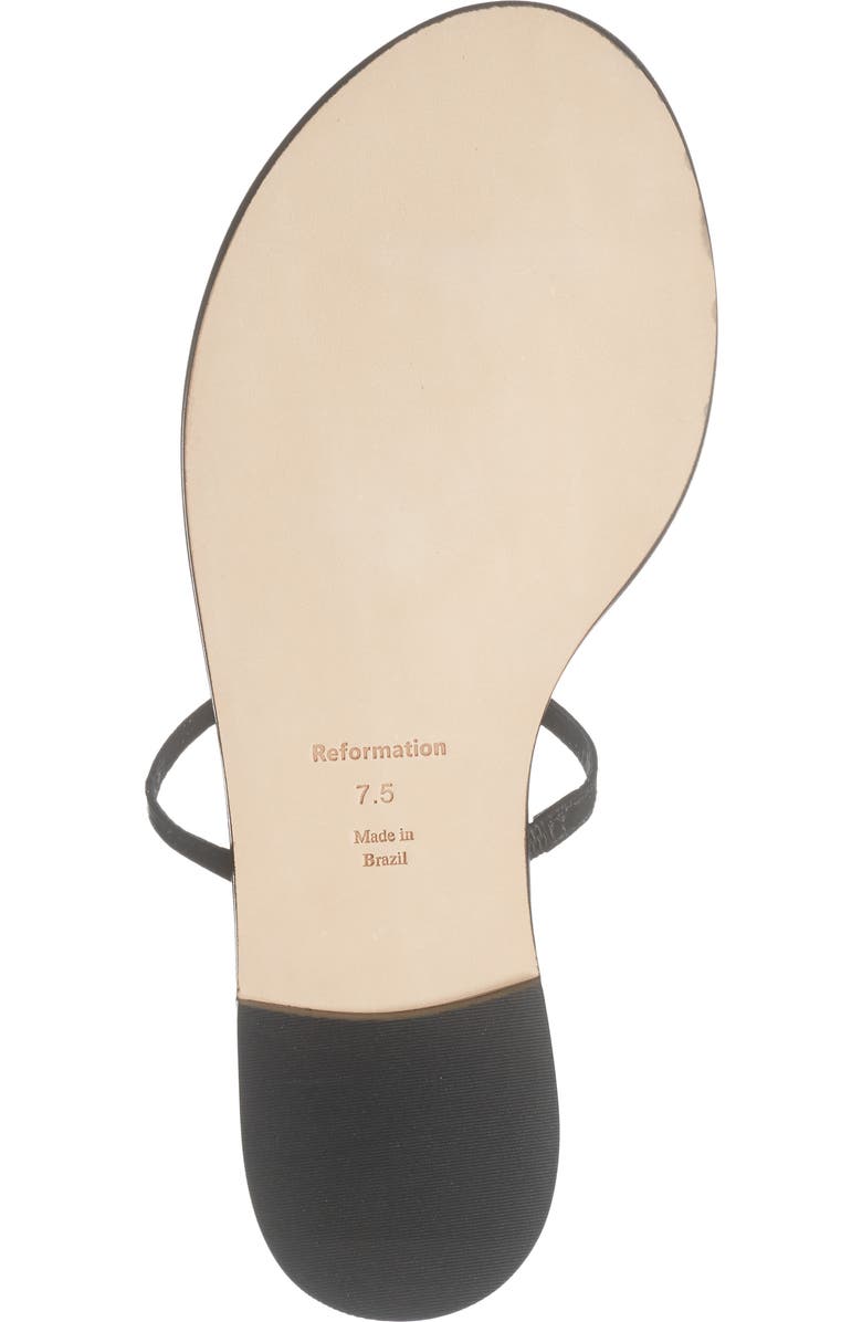 Reformation Cassandra Flat Sandal, Alternate, color, Black
