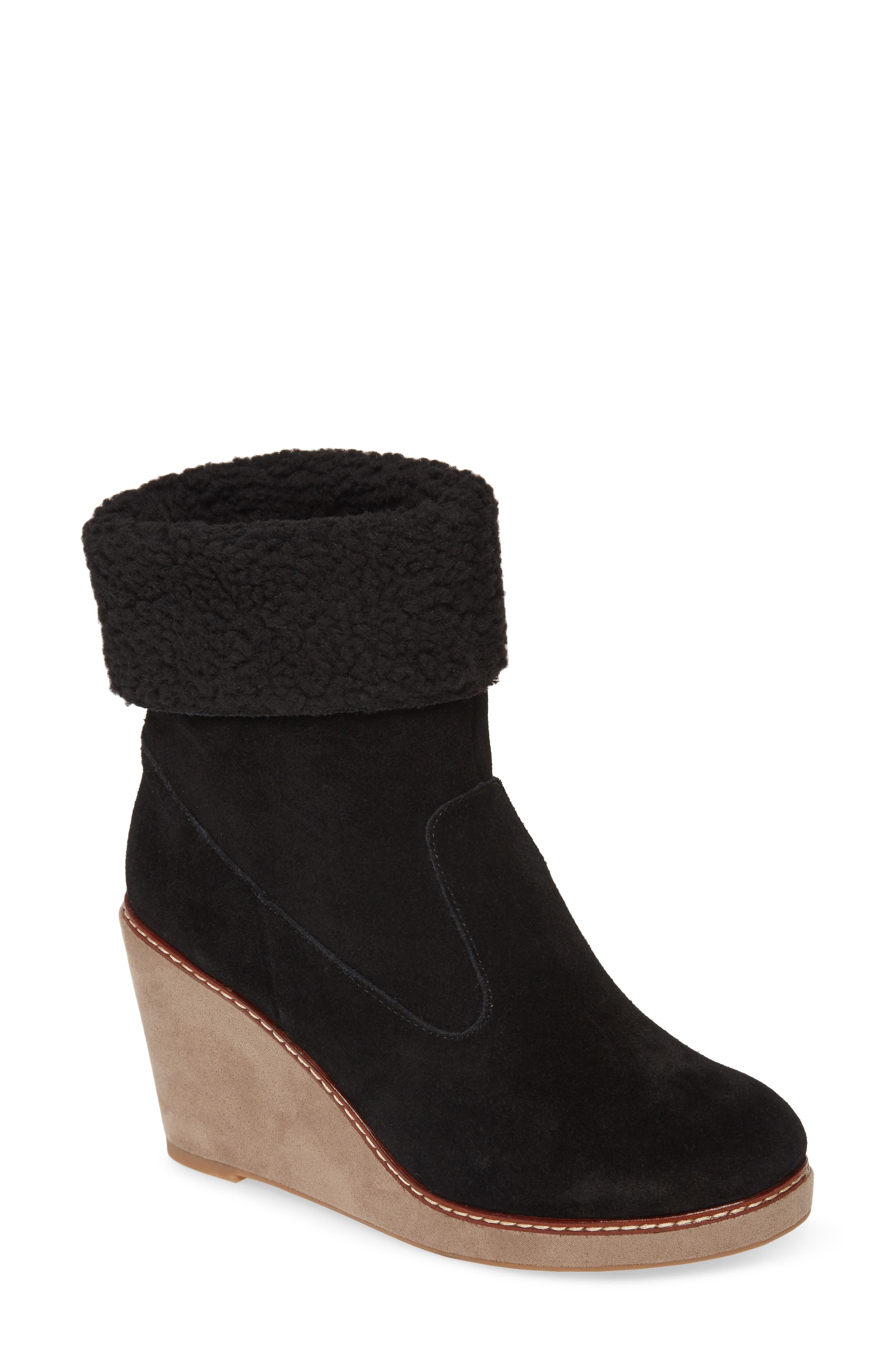 Holliston Wedge Bootie, Main, color, BLACK SUEDE
