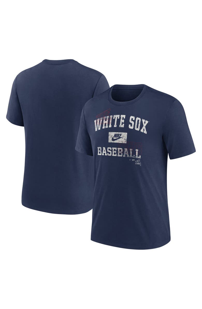 Nike Men's Nike Navy Chicago White Sox Cooperstown Collection Arch Tri-Blend T-Shirt, Main, color, Navy
