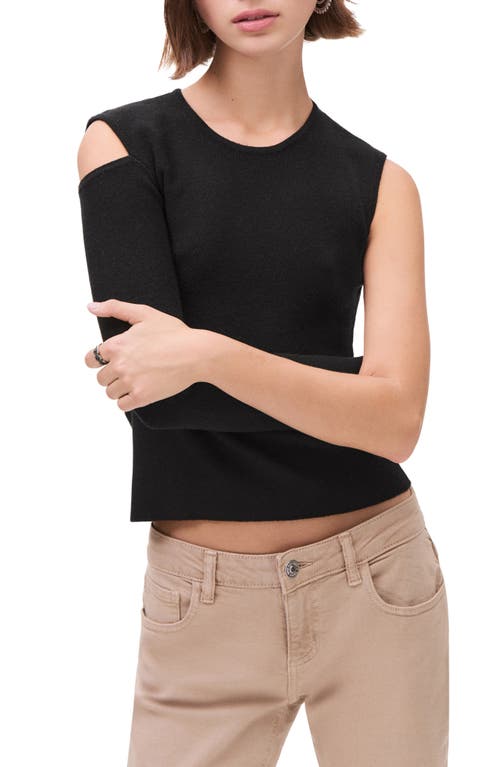 Mango Teen Asymmetric Cutout T-shirt In Black