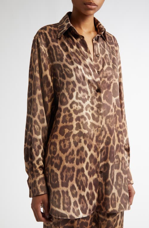 Stella Mccartney Leopard Belted Trench Coat In Multicolor Brown