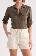 James Perse Three-Quarter Sleeve Button-Up Shirt