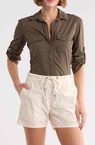 James Perse Three-Quarter Sleeve Button-Up Shirt