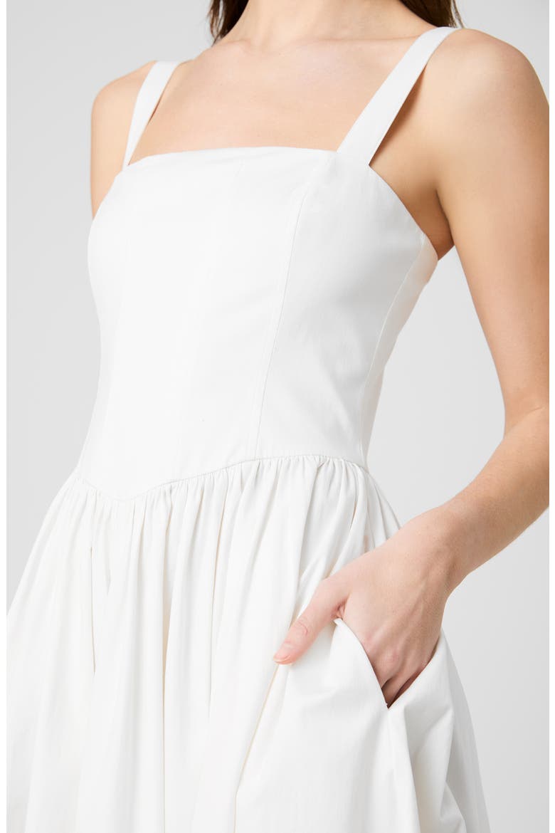 Fitted Bodice Cotton Blend Midi Dress, Alternate, color, SUMMER WHITE