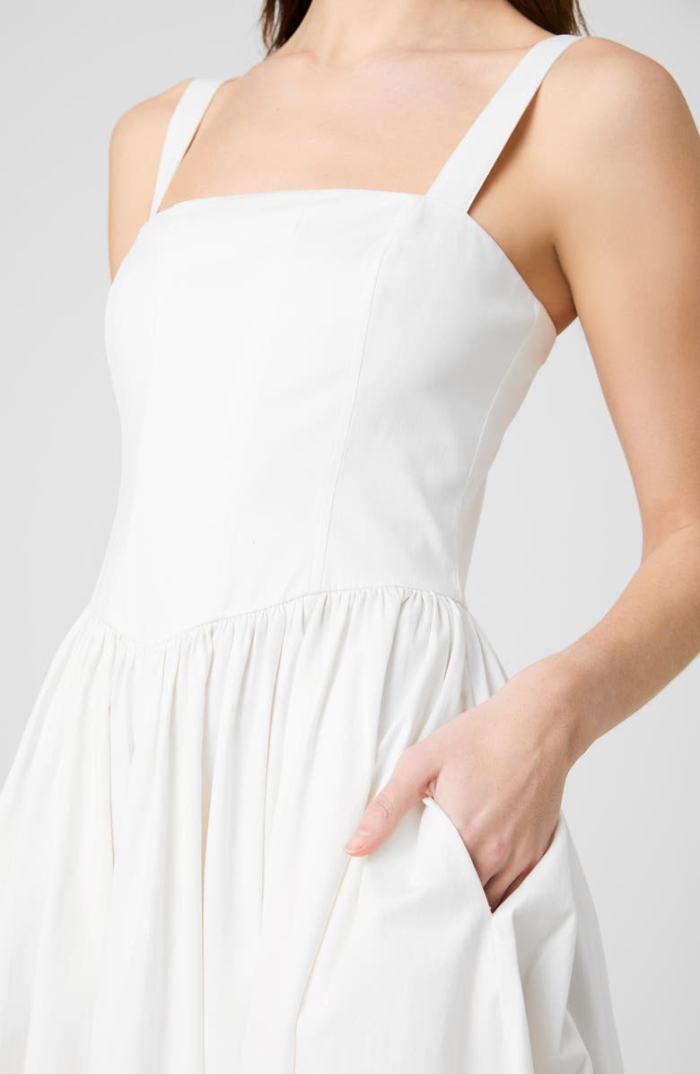 French Connection Fitted Bodice Cotton Blend Midi Dress, Alternate, color, 