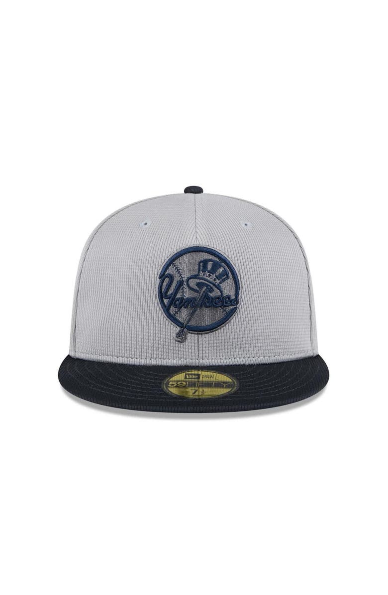 New Era Men's New Era Gray/Navy New York Yankees 2025 Batting Practice 59FIFTY Fitted Hat, Alternate, color, Gray