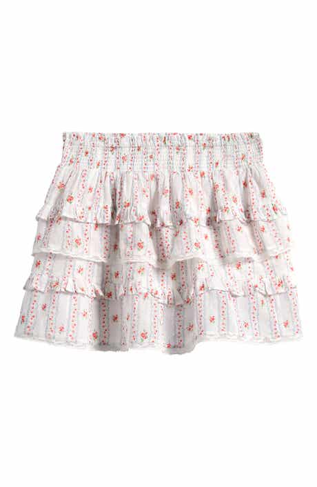 Kids' Billie Floral Border Print Tiered Miniskirt