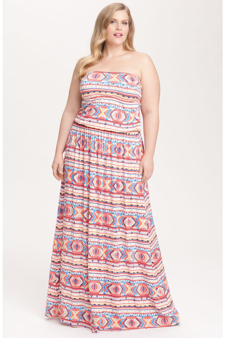 'Talmadge' Strapless Maxi Dress, Main, color, SANTE FE