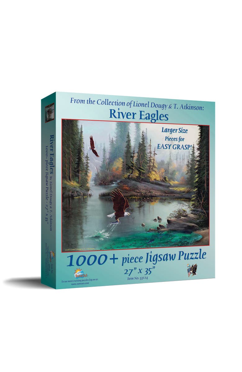 Sunsout River Eagles 1000 piece Jigsaw Puzzle for Adults Large Pieces, Main, color, Multicolor