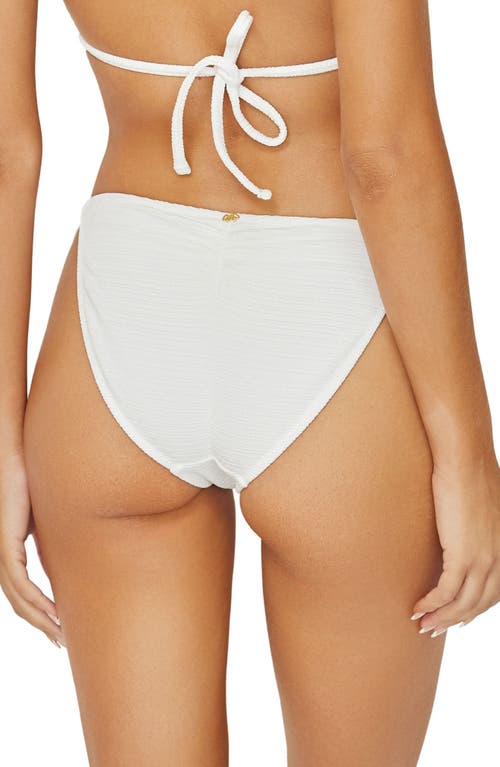 Pq Swim Gwen Textured Bikini Bottoms In Pearl
