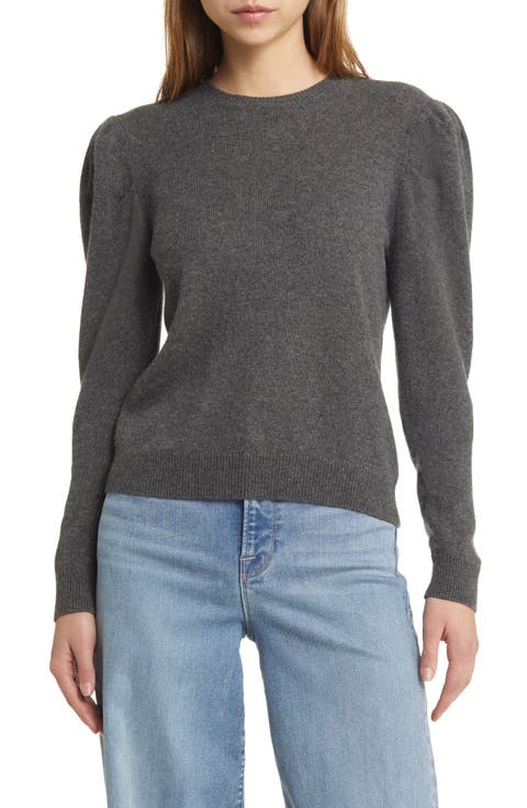 Puff Shoulder Cashmere & Wool Sweater