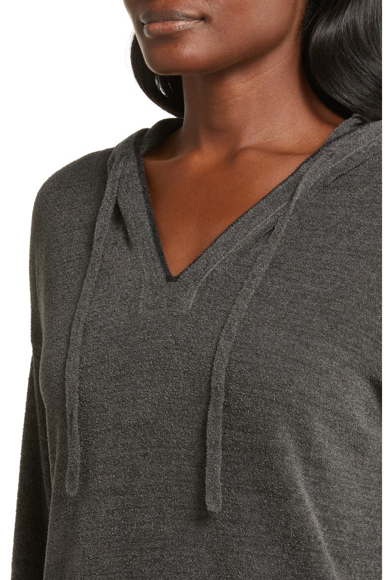 CozyChic Ultra Lite® Tipped Contrast Hoodie, Alternate, color, CARBON/ BLACK