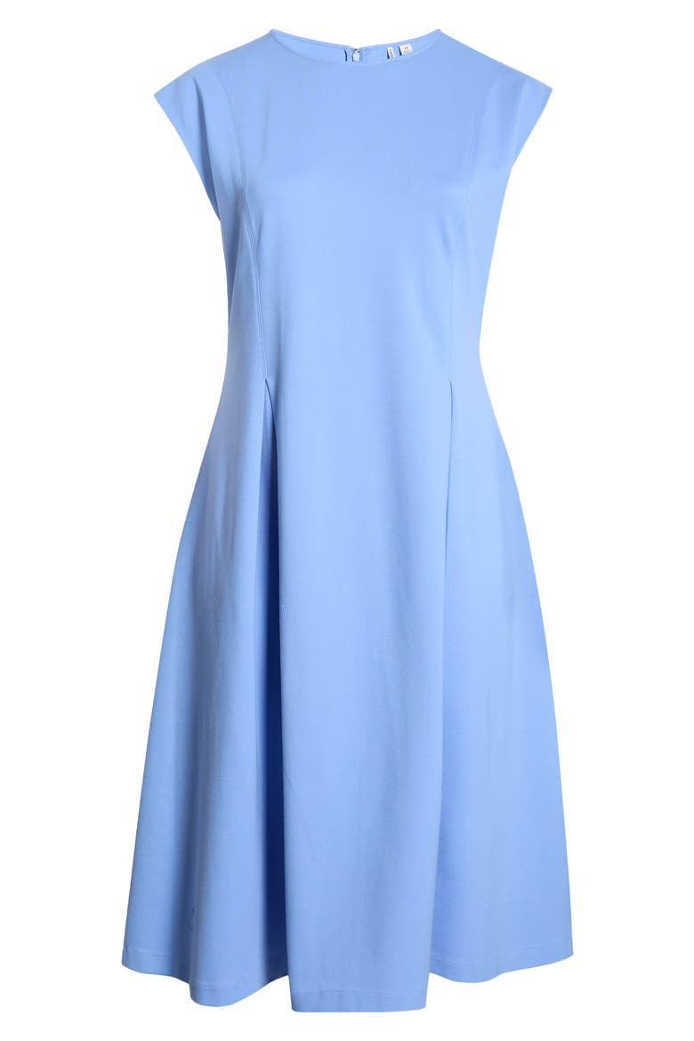 Dart Detail Ponte Midi Dress, Alternate, color, BLUE CORNFLOWER