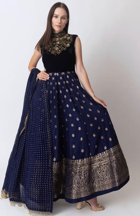 Alice Embroidered Jacquard Gown