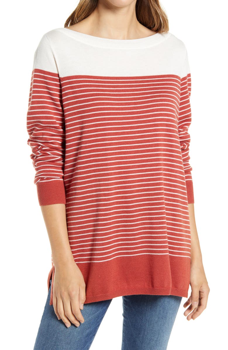 Caslon<sup>®</sup> Women's Colorblock Stripe Sweater, Main, color,