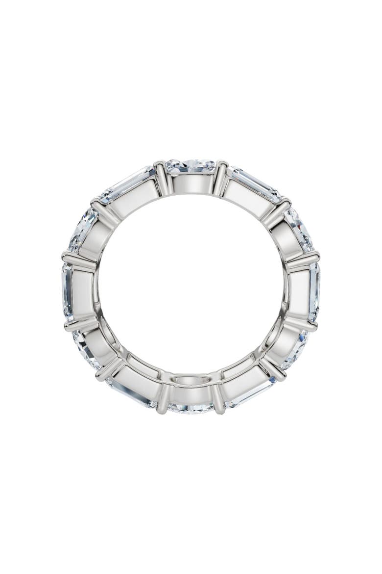 6 1/2Ct Oval & Emerald Diamond Eternity Ring 14k Gold or Platinum Lab Grown, Alternate, color, 14k White Gold