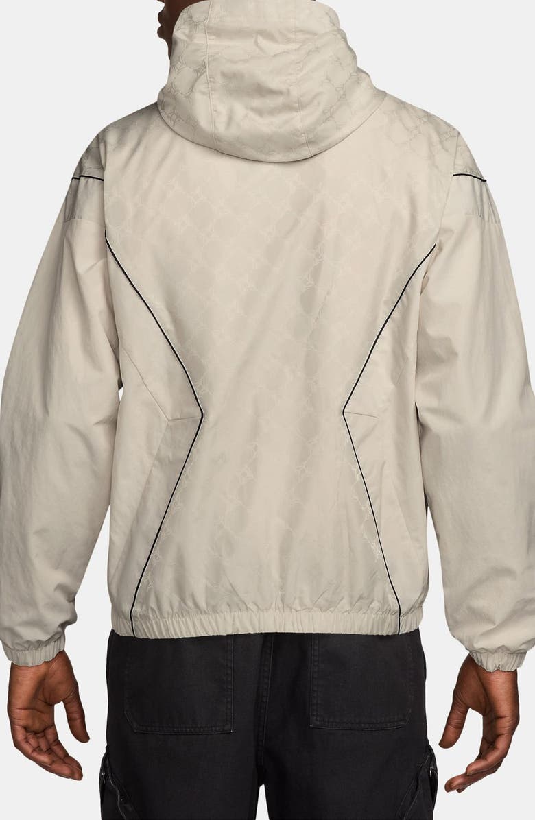 Jordan Brooklyn Printed Hooded Nylon Track Jacket, Alternate, color, Light Ore Wood Brown/ Black