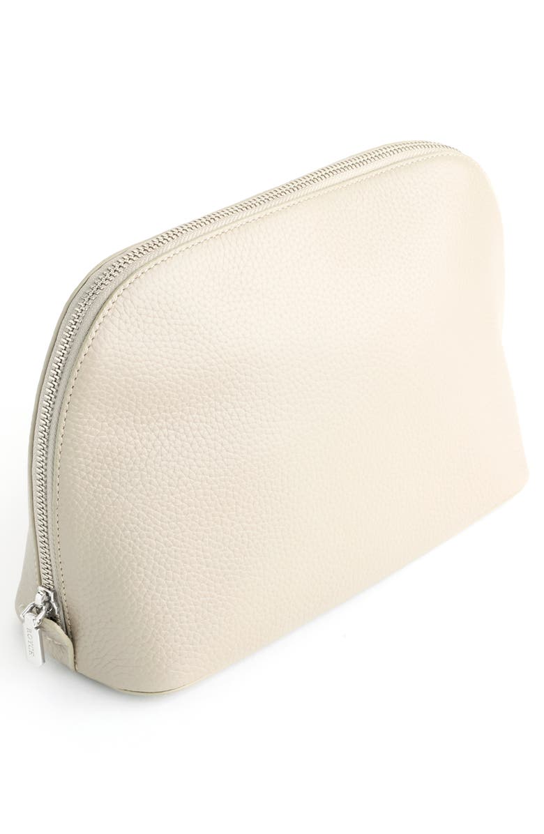 ROYCE New York Leather Cosmetics Bag, Alternate, color, Taupe