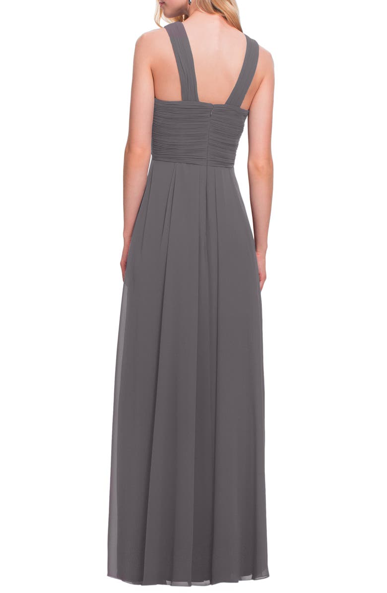 #Levkoff Crisscross Neck Chiffon A-Line Gown, Alternate, color,