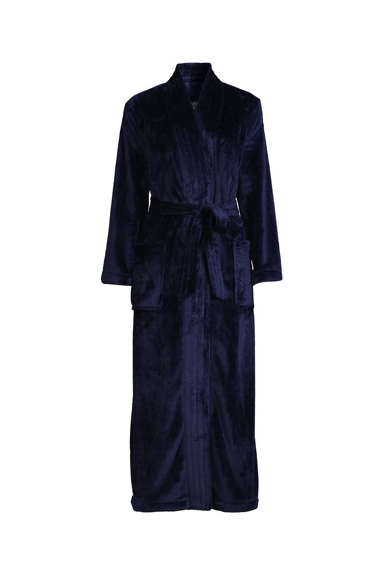 Cozy Plush Long Wrap Robe, Alternate, color, Deep Sea Navy
