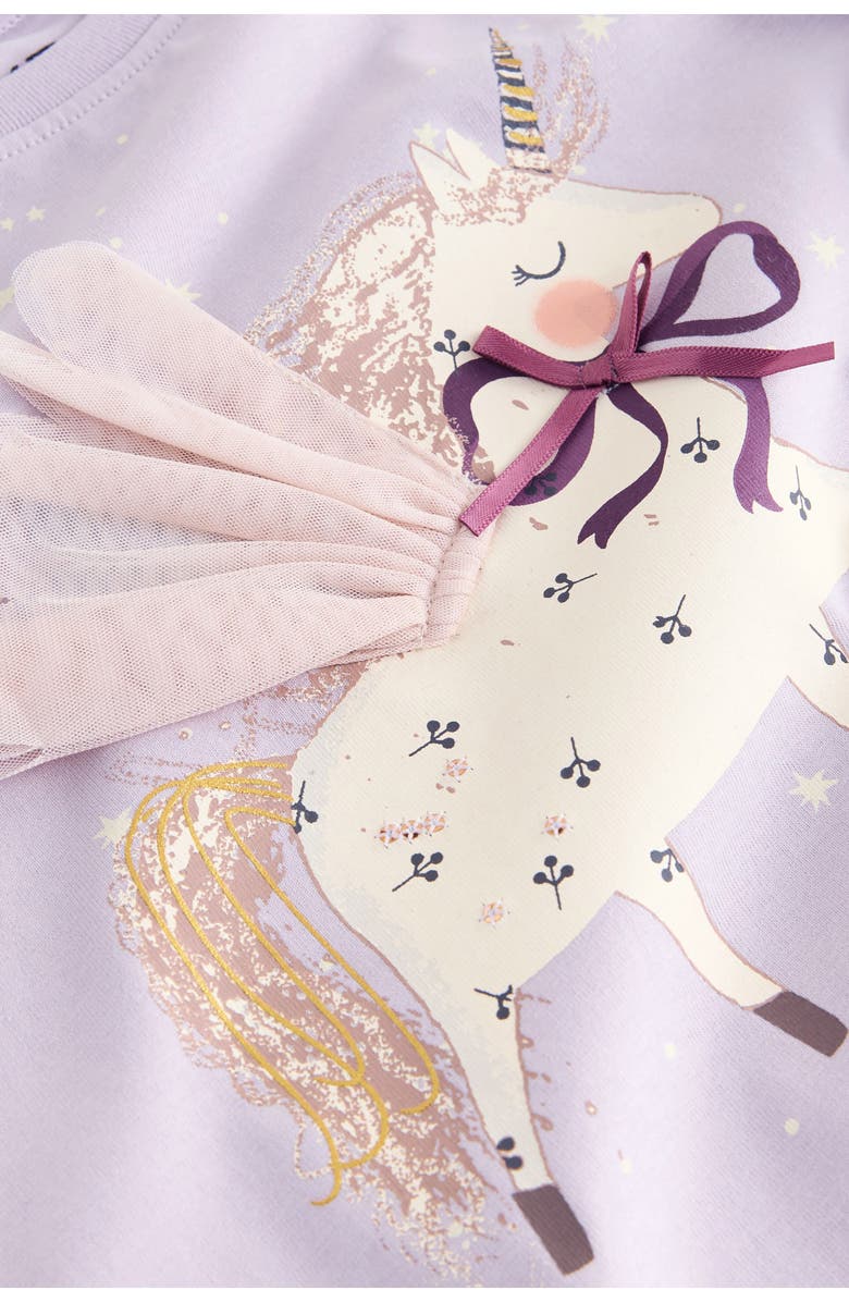 NEXT Kids' Unicorn Long Sleeve Cotton Graphic T-Shirt, Alternate, color, Purple