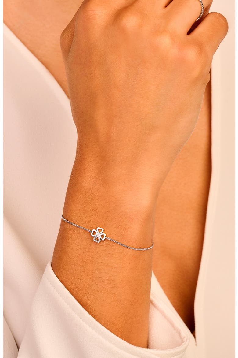 Chance Diamond Bracelet |  8 natural diamonds | 925 Sterling Silver | Bracelet on Chain | 6.1 - 6.5 - 6.9 in | White Rhodium, Alternate, color, White Rhodium