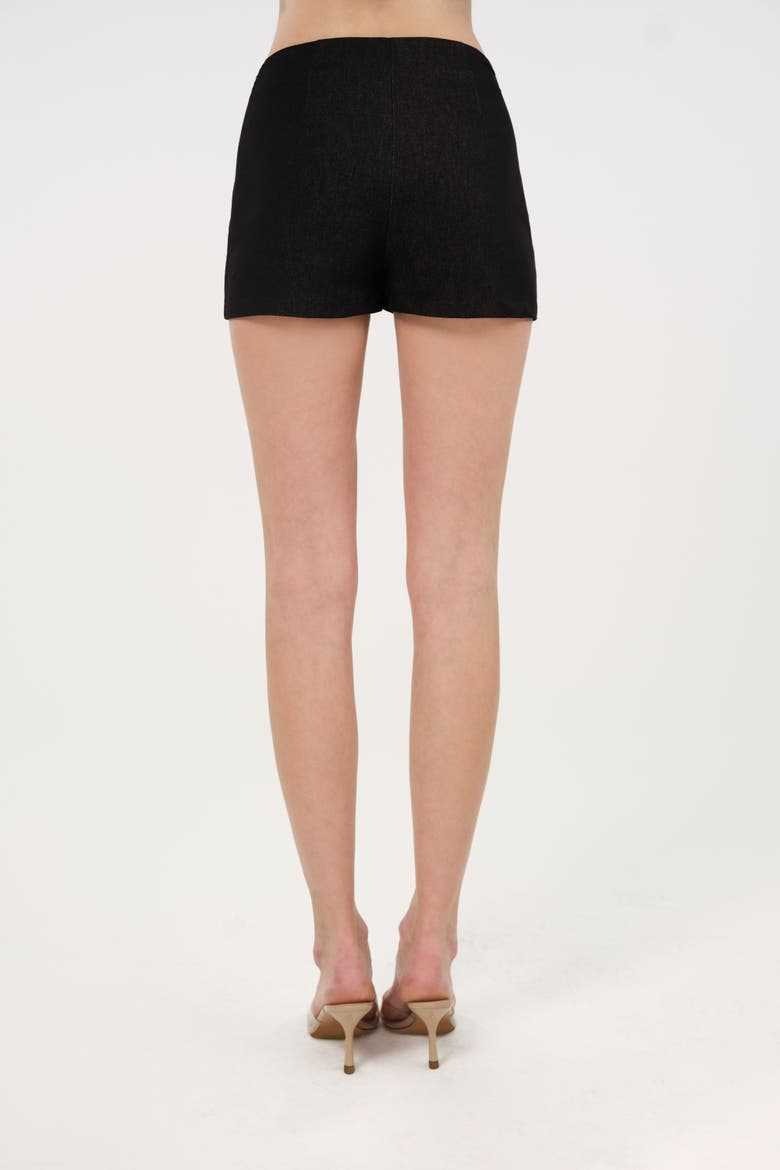 Slim Fit Mini Denim Shorts, Alternate, color, Black