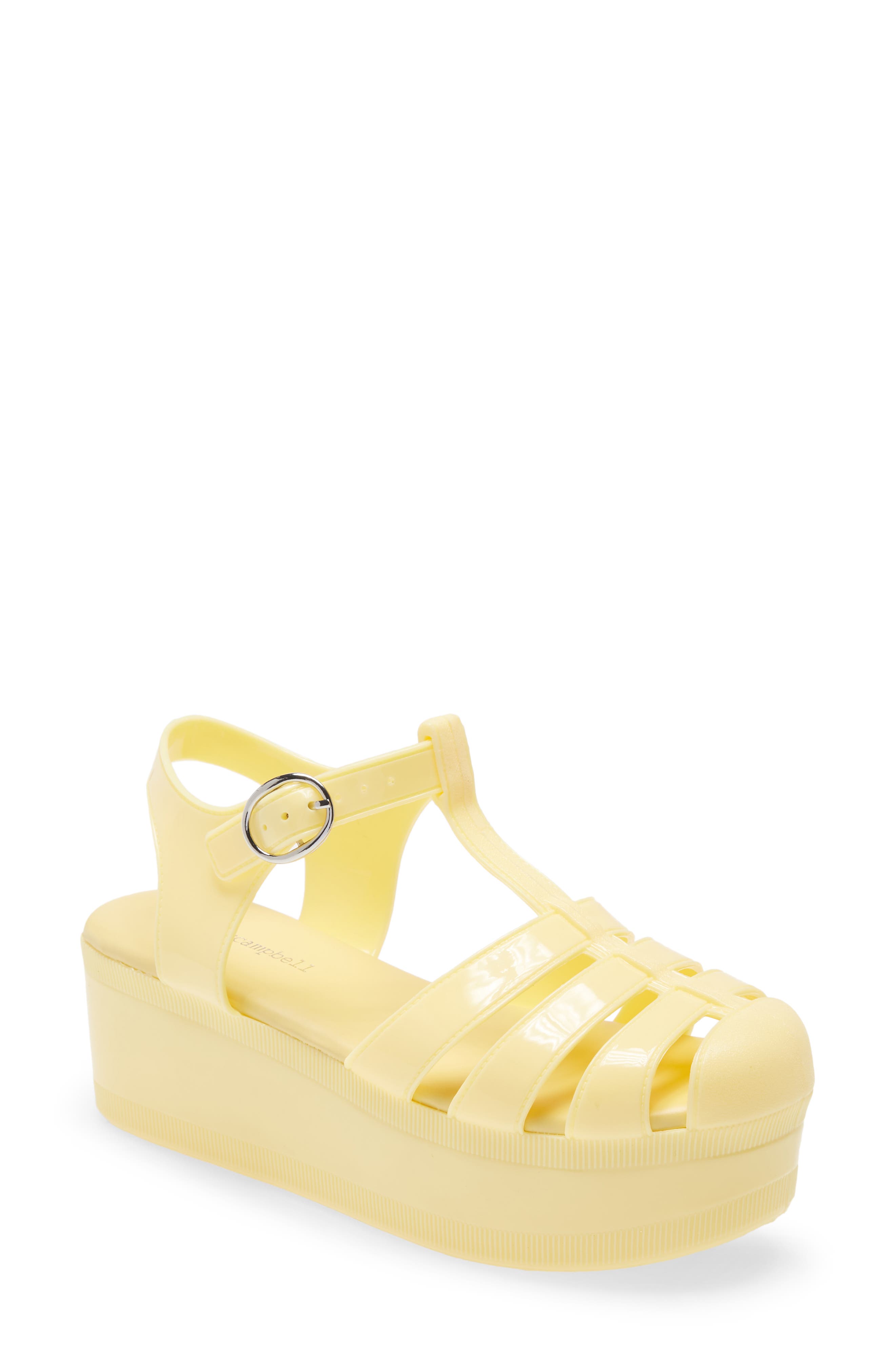 Candied Platform Sandal, Main, color, YELLOW SHINY