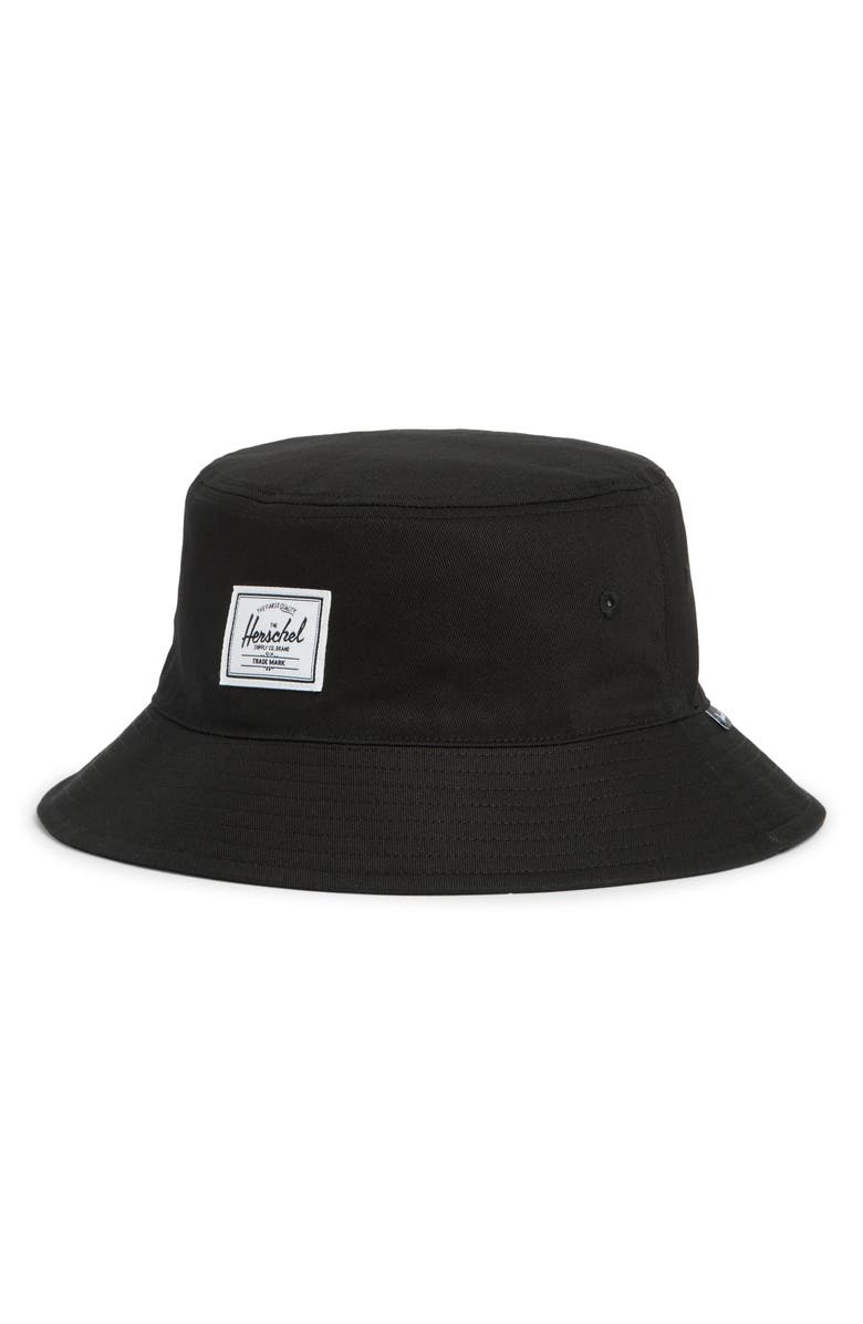 Herschel Supply Co. Norman Cotton Twill Bucket Hat, Main, color, Black
