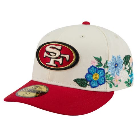Men's New Era Cream/Scarlet San Francisco 49ers Tonal Floral 59FIFTY Fitted Hat