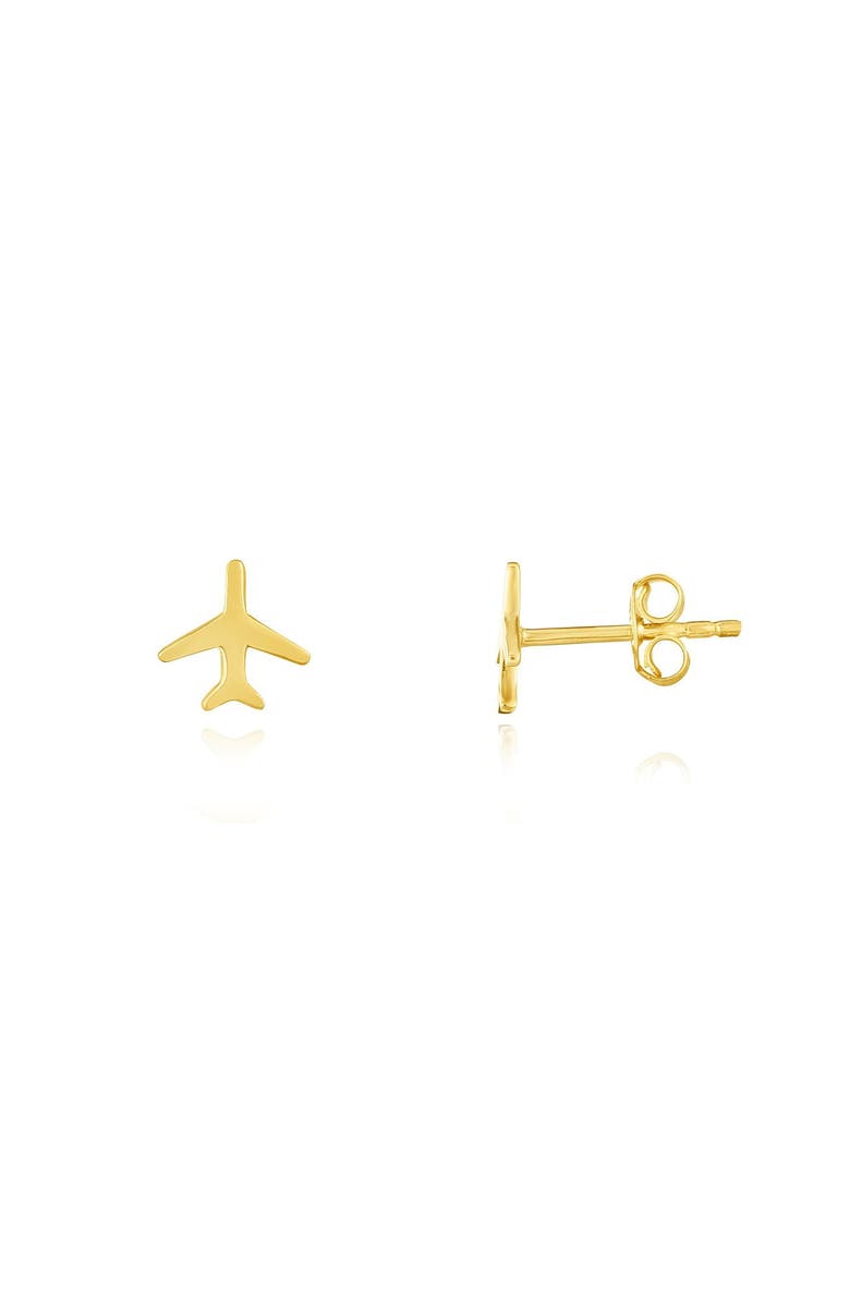 The Lovery Fine Jewelry Gold Airplane Stud Earrings, Main, color, Yellow Gold