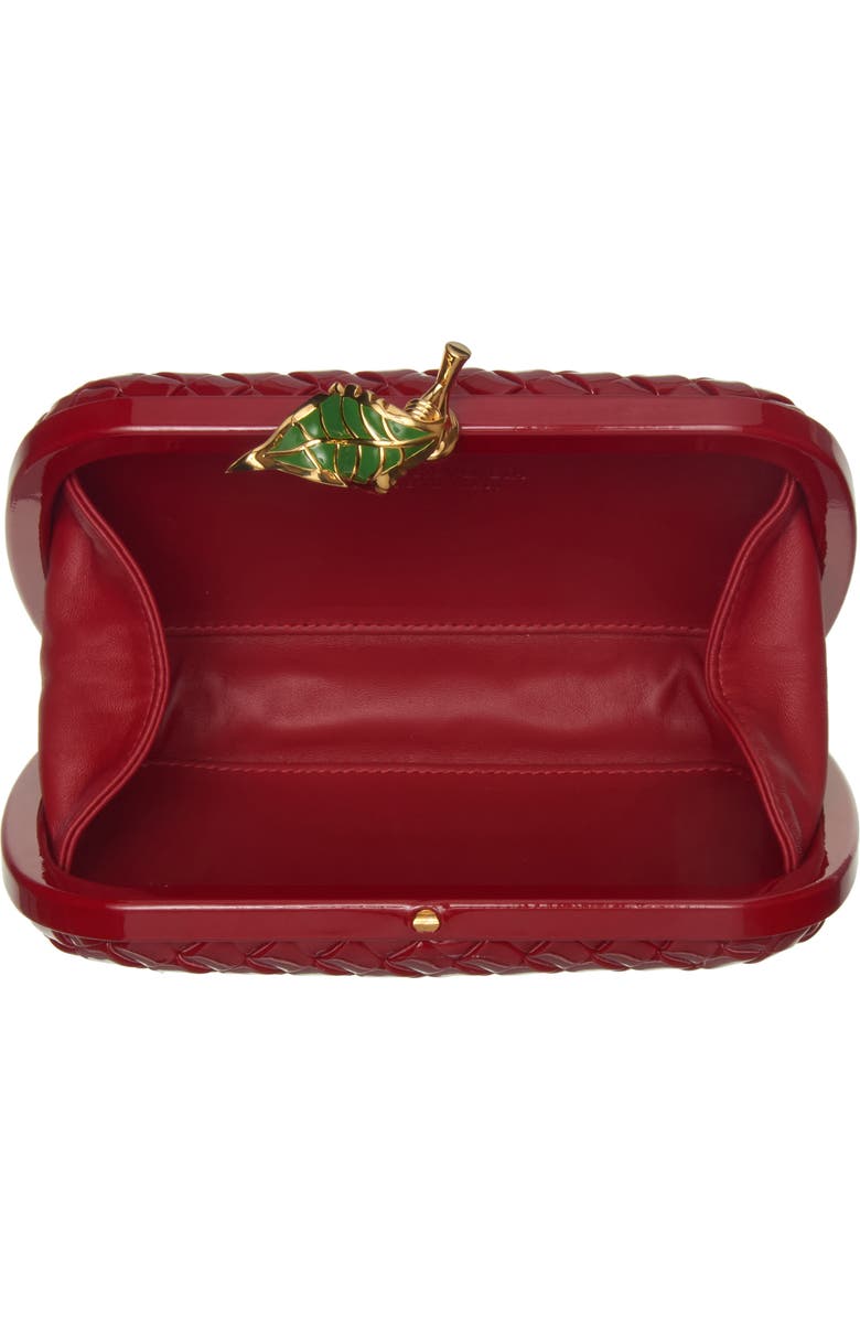 Bottega Veneta Borsa Knot Intrecciato Patent Leather Clutch, Alternate, color,