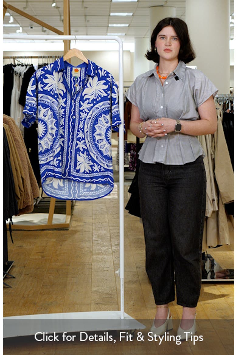 Ocean Oversize Linen Blend Cover-Up Button-Up Shirt video