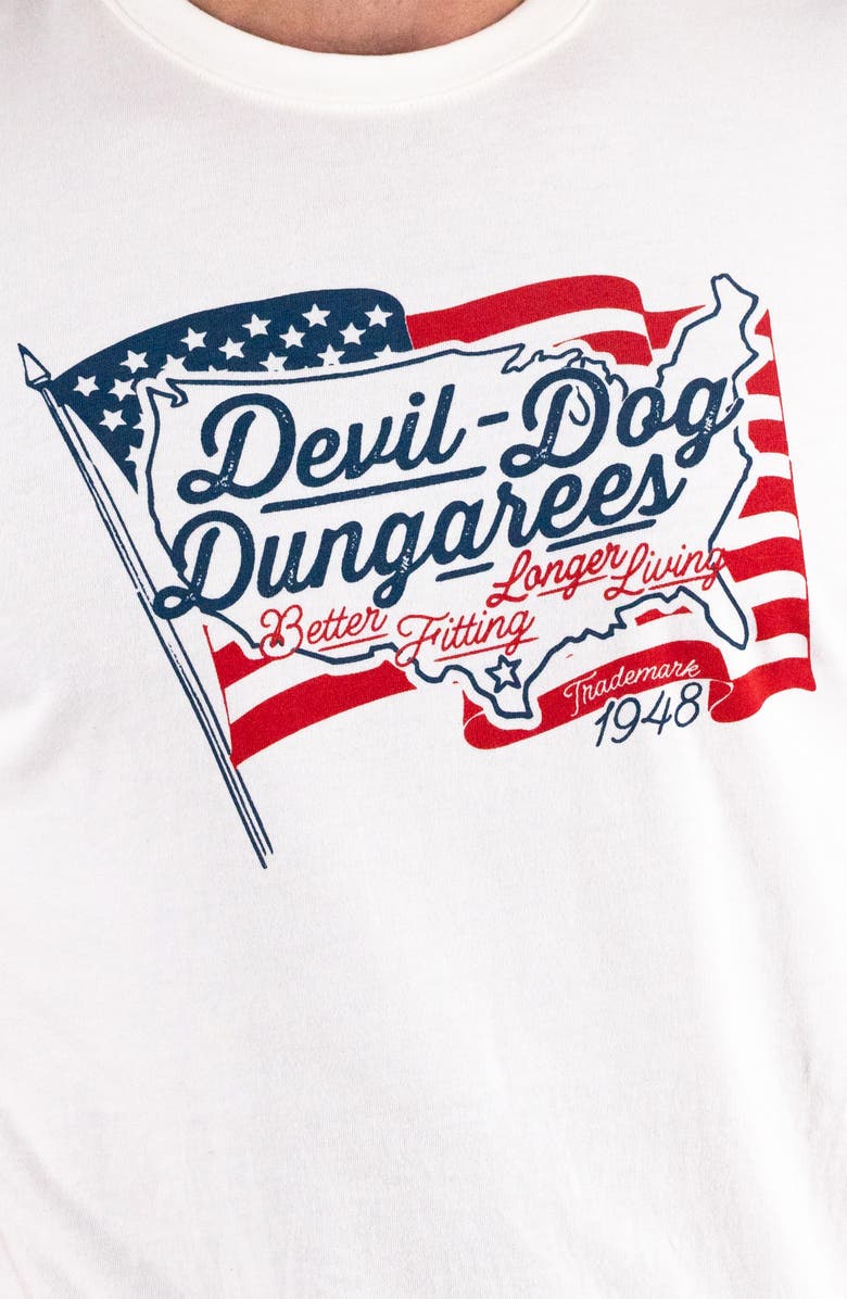 Devil-Dog Dungarees Cotton Blend Graphic T-Shirt, Alternate, color, White