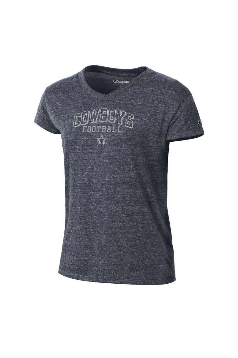 Women's Champion  Navy Dallas Cowboys Triumph Tri-Blend V-Neck T-Shirt, Alternate, color, Navy