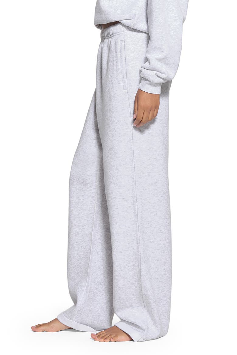 Cotton Blend Fleece Classic Straight Leg Pants, Alternate, color, LIGHT HEATHER GREY