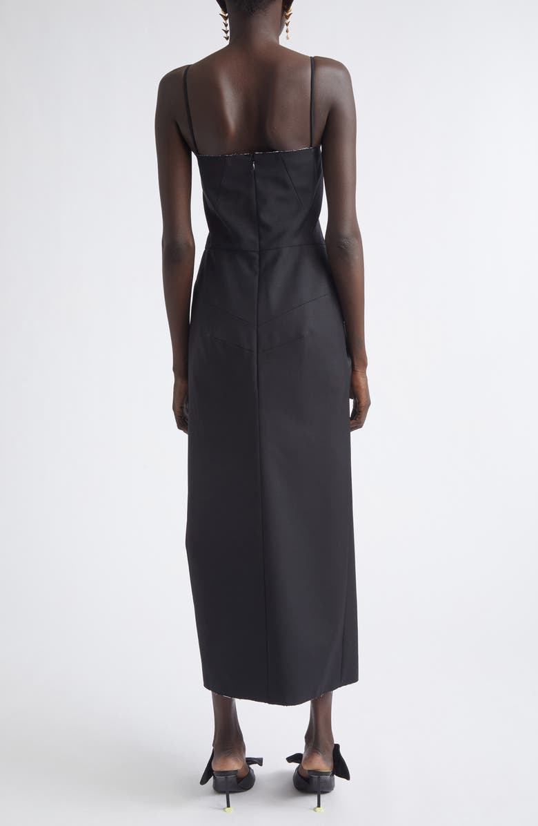 Givenchy Sliced Draped Wool & Mohair Dress, Alternate, color, Black