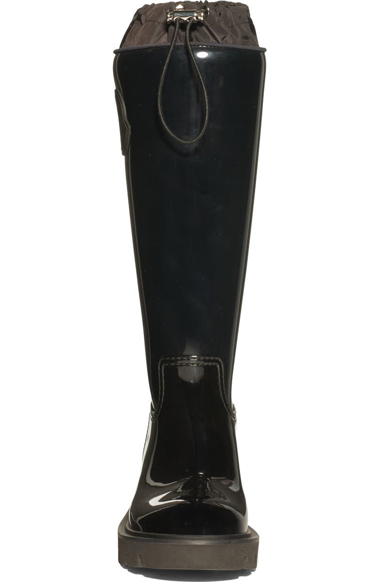 Moncler Kickstream Waterproof Knee High Rain Boot, Alternate, color, Black
