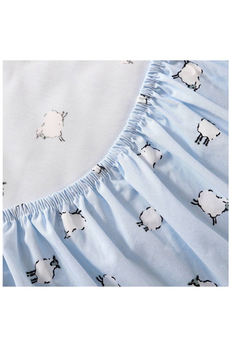 Sheep Print 200 Thread Count Cotton Percale Sheet Set, Alternate, color, LIGHT PASTEL BLUE