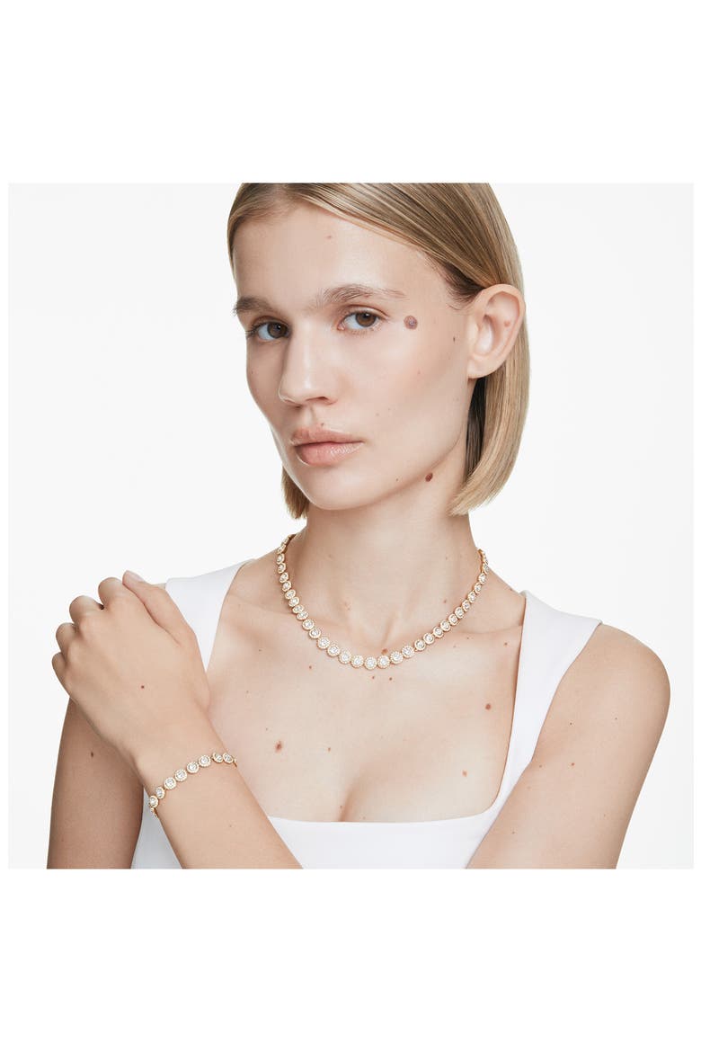 Una Angelic Crystal Tennis Necklace & Bracelet Set, Alternate, color, WHITE/ GOLD